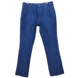 VTG Wrangler Blue Jeans Relaxed Fit Mens 42x34 (40x33.5) 945NAV Western USA Made